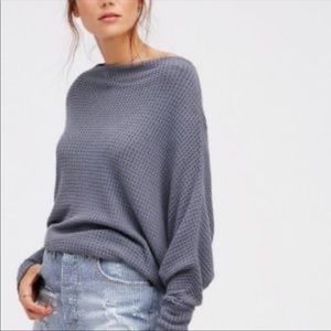 Free People Drippy Thermal Long Sleeve Gray
